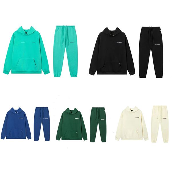 

brand hoodie mens designer hoodies men pants athletic pant man tracksuit 2 piece fashion hooded letter solid spring autumn loose relaxed swe, Black