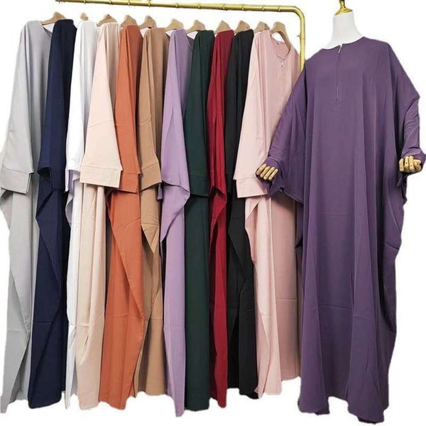 

lanfang clothing womens turkey middle east pure color robe dress, Black;gray