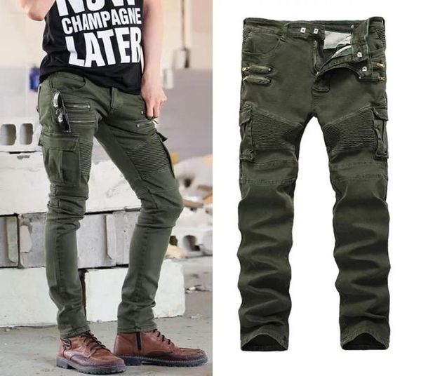 

mens 2020 yuxury designer clothes jeans designer pants skinny ripped destroyed stretch slim fit pants with holes for men whole1802664, Blue