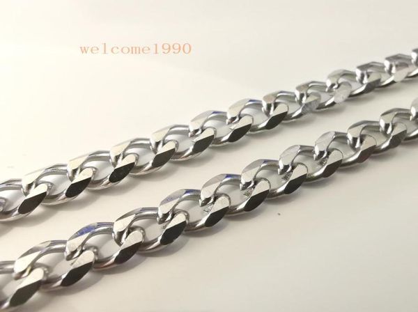 

1832 inch choose lenght whole 5pcs silver 45mm wide stainless steel curb link chain necklace for women mens gifts shiny smoo6350836