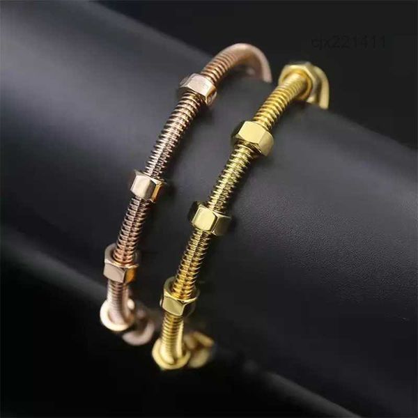 

high end designer screws love bracelets bangles stainless steel couple thread bracelet never fade 7kpg, Golden;silver