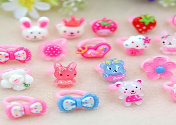 

fashion children girls baby kids toddlers flower animals heart rings jewelry gift summer dress accessories candy color princess fi2211918, Red;brown