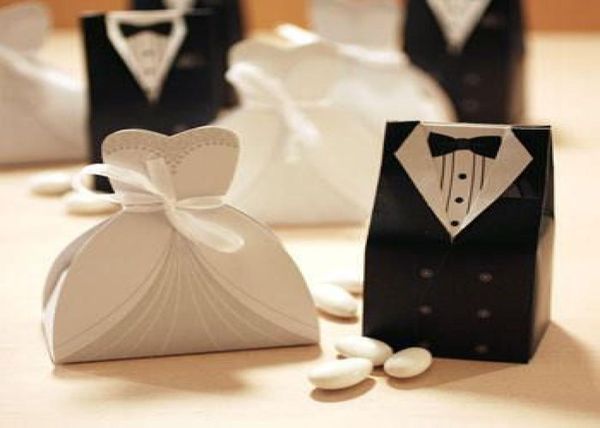 

candy box bride groom wedding bridal favor gift boxes gown tuxedo 100 pcs 50 pair new9458294