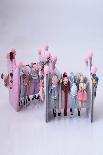 

ddisplaycrown children hair hoops storage organizer graceful headband accessories stand showcase lovely beauty hair band display1773030, Black;white