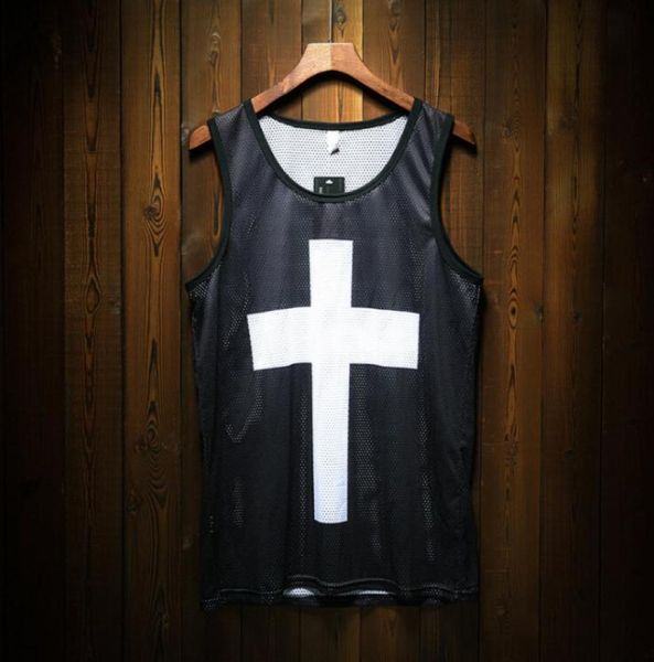 

man sleeveless fast dry hiphop fitness vest gym sports running tank 9429794, White;black