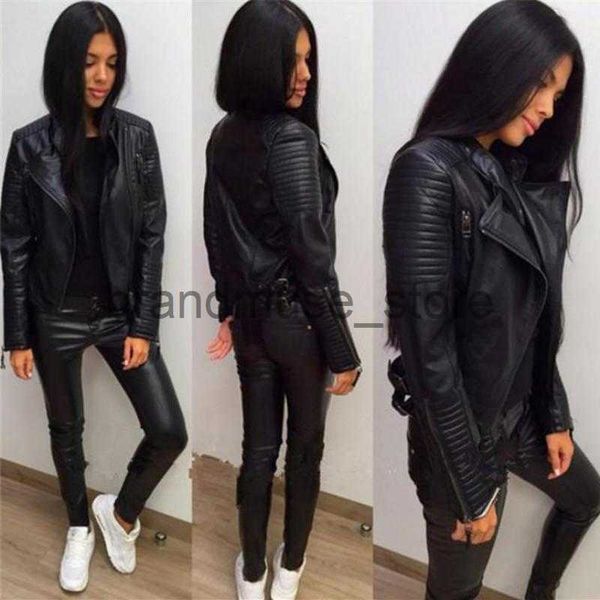 

women's jackets ladies leather jackets 2018 new black slim moto bikers jacket women long sleeved zipper spring autumn outerwear leather, Black;brown