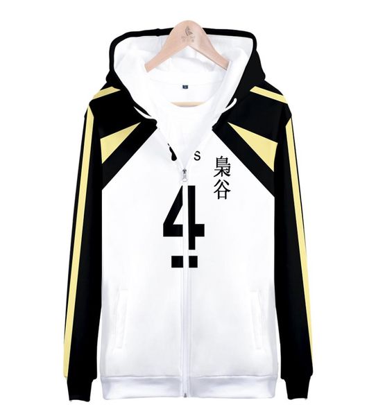 

japan anime haikyuu fukurodani 3d hoodies sweatshirts men akaashi keiji bokuto koutarou zipper hooded jacket cosplay costume2544763, Black
