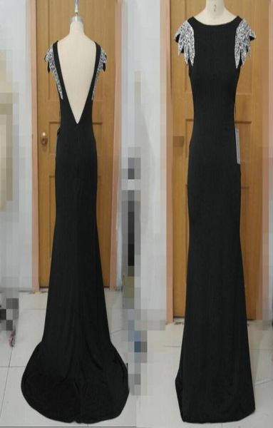 

in stock custom fancy long prom dress lady formal dress taffeta mermaid party gown sweep train sequin beaded backless prom evening9724836, Black