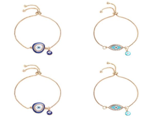 

2020 turkish lucky blue crystal evil eye bracelets for women handmade gold chains lucky jewelry bracelet woman jewelry 71 r26697853, Golden;silver