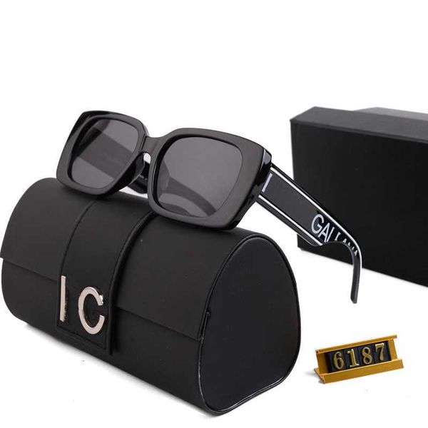 

luxury brand vintage sunglasses square women's sun glasses fashion designer shades driving frame sunglasses uv400 gradient lens 6187 sm, White;black