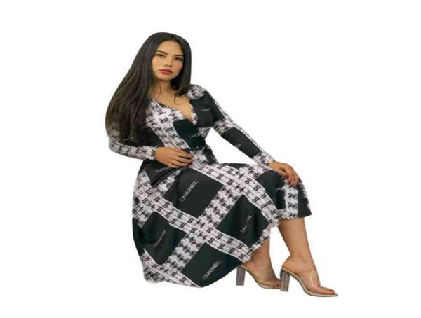 

j2537 women luxury fashion print casual loose vneck long sleeve maxi dress with belt8707628, Black;gray