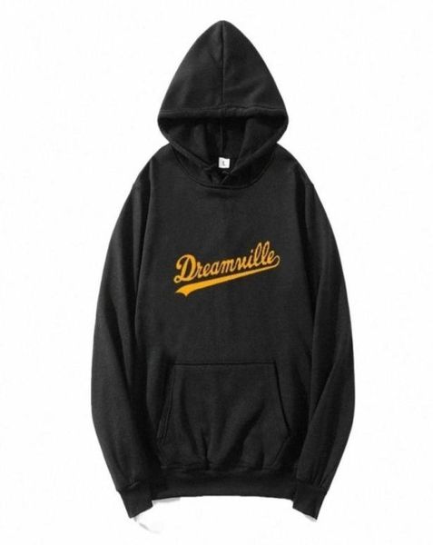 

men039s hoodies sweatshirts 2021 men hip hop dreamville j cole logo hooded prey letter winter fleece dos a35i39249223549856, Black