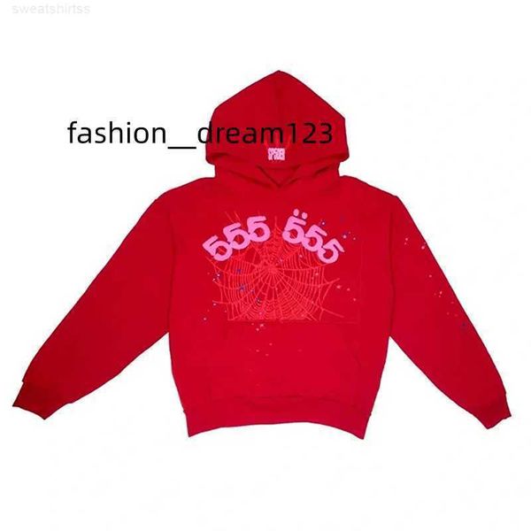 

men's hoodies sweatshirts puff print sp5der 555555 angel printing hoodie men women 1 red spider web sweatshirts pullover, Black