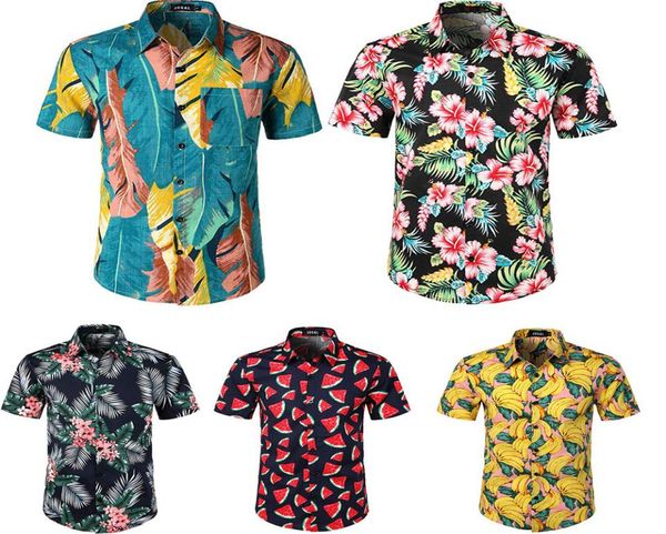 

hawaiian beach shirt floral fruit print shirts casual short sleeve summer holiday vacation fashion plus size9634259, White;black