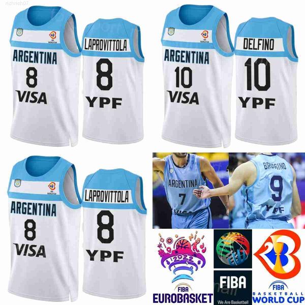 

2023 fiba argentina world cup basketball jersey 12 marcos delia 2 maximo fjellerup 8 nicolas laprovittola 9 nicolas brussino 10 carlos delfi, Black;red