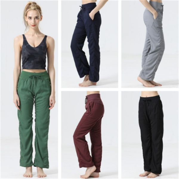 

women's pants lulu concealed pants dance studio women's mid waist pants casual slimming fitness sports loose running horn ll yoga