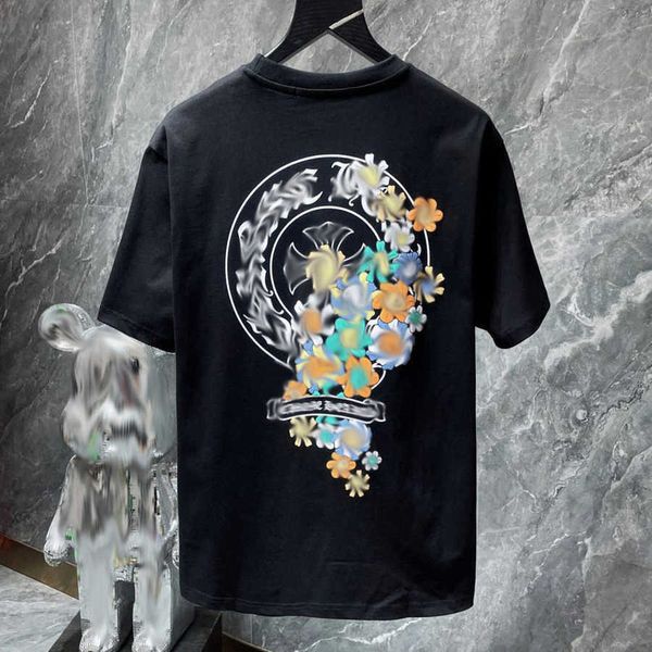 

luxury men's fashion t shirt brandch t-shirts designers men women tees horseshoe sanskrit cross print classics cotton t-shirt casual s, White;black