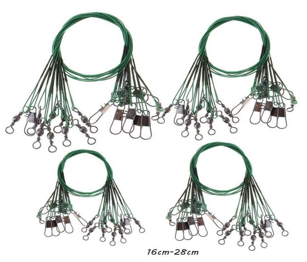 

100pcslot 5 sizes mixed 16cm28cm antibite steel wire terminal tackle fishing lines stainless snaps swivels pesca accessories 4214354