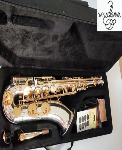 

silver plated yanagisawa t9937 bb tenor saxophone gold key sax musical instruments with case mouthpiece professional level profes1995561