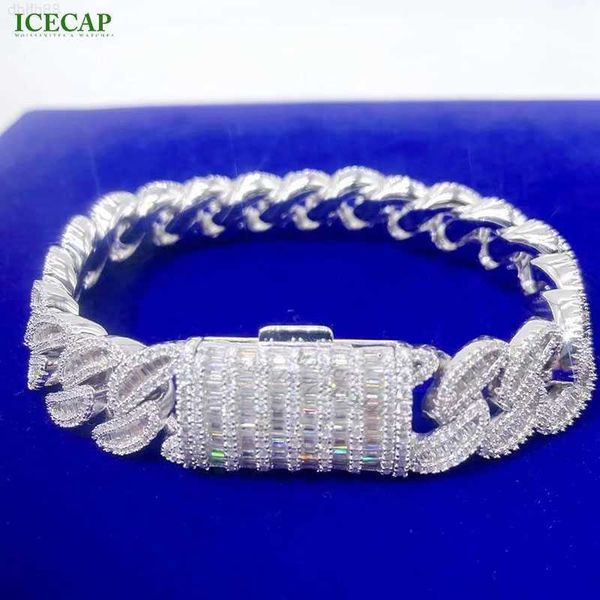

icecap jewelry fashion jewelry custom men's and women'scarbonite chain luxury classic 925 silver moissanite cuban link chain