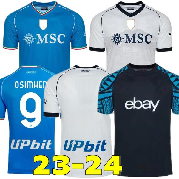 

napoli soccer jerseys 23 24 kvaratskhelia shirt minjae maillot naples kid zielinski h.lozano osimhen politano football shirts, Black;yellow