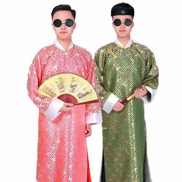

traditional ethnic clothing chinese tang suit cheongsam for men crosstalk drama robes oriental ancient long gown, Red