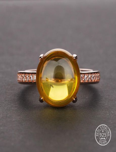 

rose gold natural citrine gemstone ring for women in 925 sterling silver yellow citrine ring wedding engagement size 5124282281