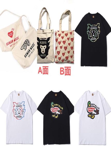 

2021ss humanmade tshirt polar bear dolphin whale t shirt 100 cotton with tag label x07264415483, White;black