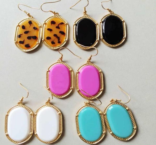 

new resin fashion popular cute five colors earring sweet geometric elegant pretty earring5974548, Golden;silver