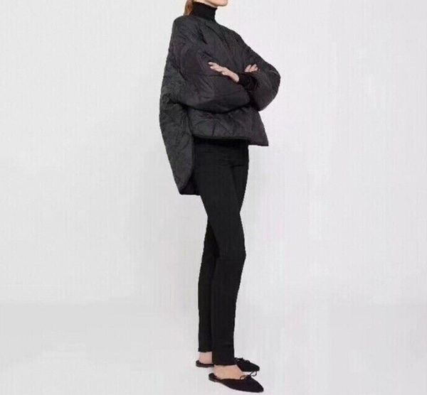 

toteme women's winter loose-fit rhombus coat black