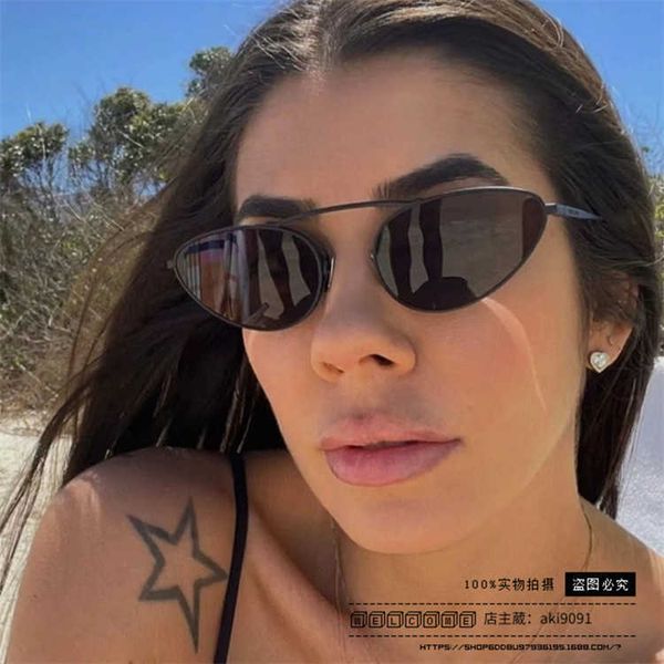 

designer sl sunglasses luxury brand metal y logo cat eye glasses black sunshade mirror ins same style personalized fashion men and women sun, White;black