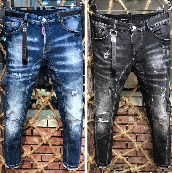 

fashion new style brand men039s denim jean embroidery tiger pants holes jeans zipper men pants trousers designer c5245055, Blue