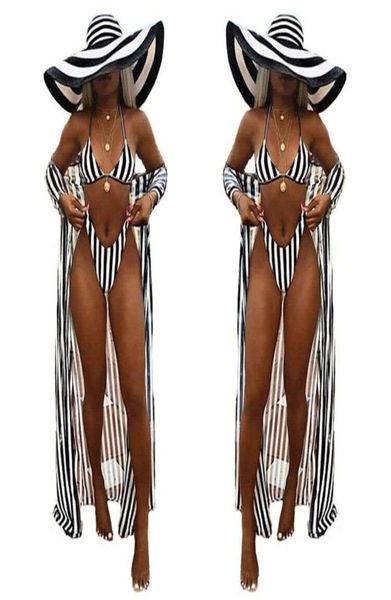 

summer split swimsuit 1620 beach suit three piece print bikini thongs pushup bra bathing coverups8962310, White;black