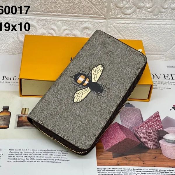 

designer bag 2023 fashion old flowers long zipper designer wallet luxury women/men leather mini tote bag classic snake/tiger, Red;black