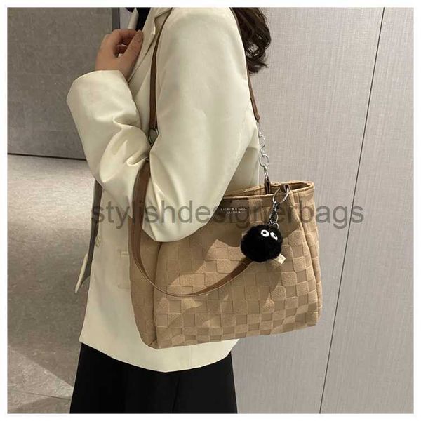 

shoulder bags canvas bag women's checkerboard woven bag 2023 new high-end tote bag large capacity casual bucket bagstylishdesignerbags
