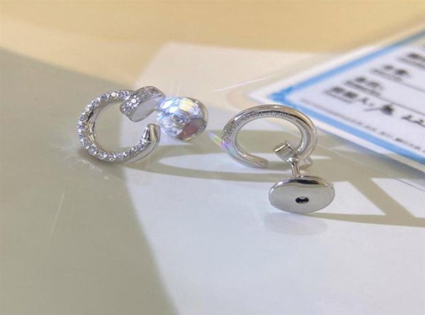 

a pair of white gold silver stud ear inset diamond fashion light luxury jewelry men home party wear27247972499, Golden;silver