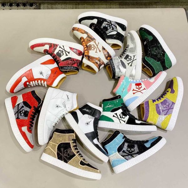 

pp skull air one shoes new guangzhou shoes handsome personality fashion shoes men's casual shoes korean edition, Black