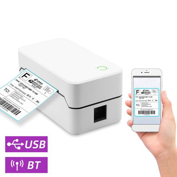 

80mm usb shippting label printer with auto cutter desktop direct thermal printing wired connection support 1d 2d barcode for tag