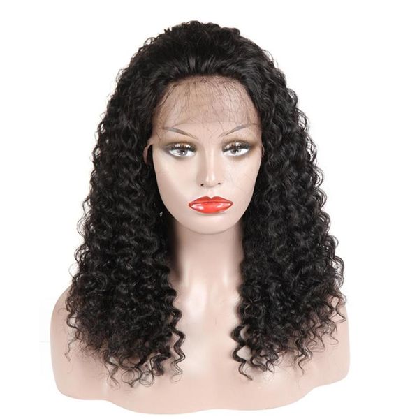 

kinky curly human hair lace front wigs with baby hair brazilian malaysian peruvian indian mongolian curly virgin hair wigs for bla4037170, Black;brown