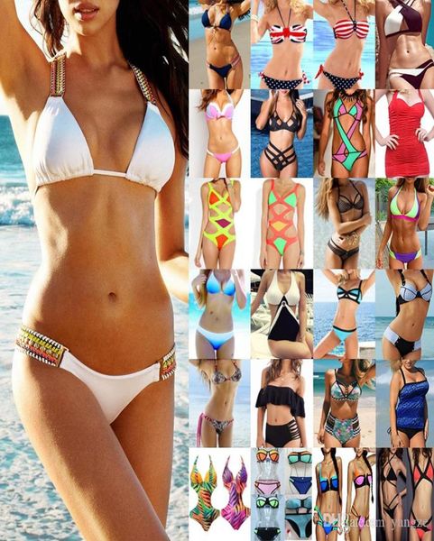 

5 sets bikini set 2piece swimwear for wome bathing suit beachwear lady swimsuit padded bra bikini mix colors many sty8021663, White;black