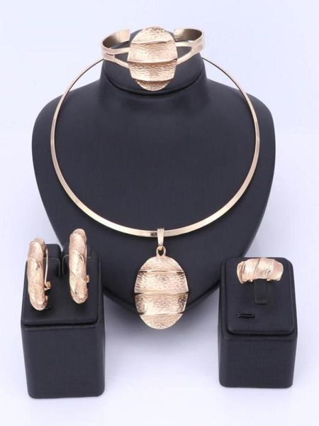 

dubai gold color jewelry sets necklace earrings bangle ring indian sets for women costume accessories wedding bridal gift7500466, Slivery;golden