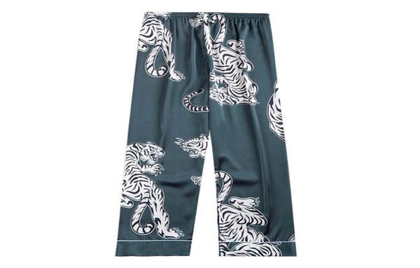 

jaycosin men sleepwear bottoms summer autumn winter men silk pajamas print long sleep pants man polyester appliques trousers 201106549818, Black;brown