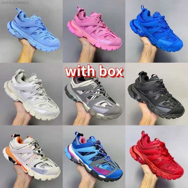 

luxury brand shoes track 3 3.0 men's ladies casual shoes three white black retro heightening sneakers lace box