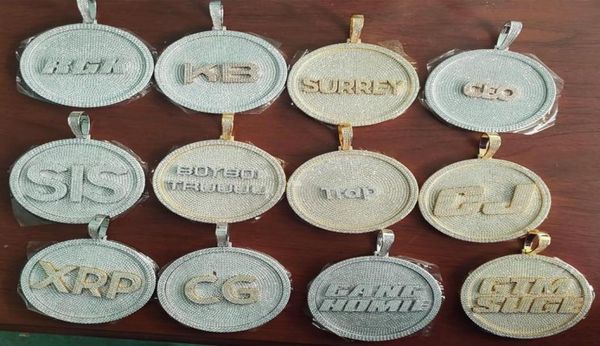 

mens bling jewelry gold plated full cz iced out custom name letters pendant necklace for men women hip hop gift8840844, Silver