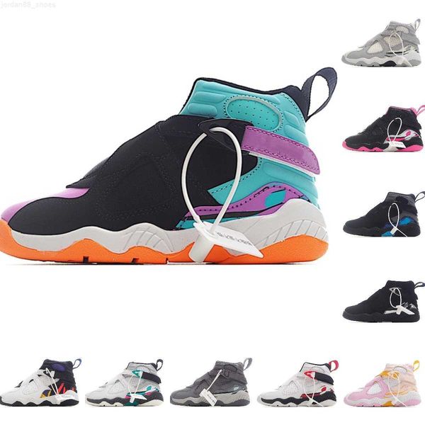 

2022 8s kids baby toddler basketball shoes university blue unc electric green dmp 8 black jumpman aqua chrome south beach three peat sport t