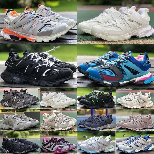 

luxury brand designer men women casual shoes track 3 3.0 triple white black sneakers tess.s. gomma leather trainer nylon printed platform tr