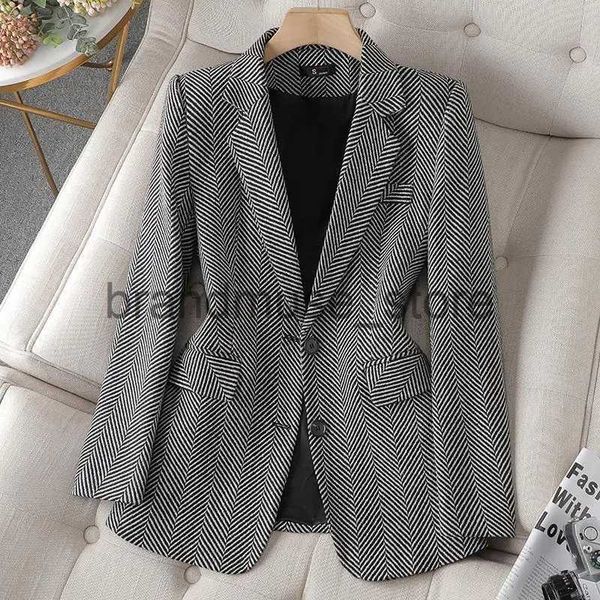 

women's jackets women coffee gray stripe formal blazer new long sleeve single breasted business jacket coat ladies office blazers outer, Black;brown