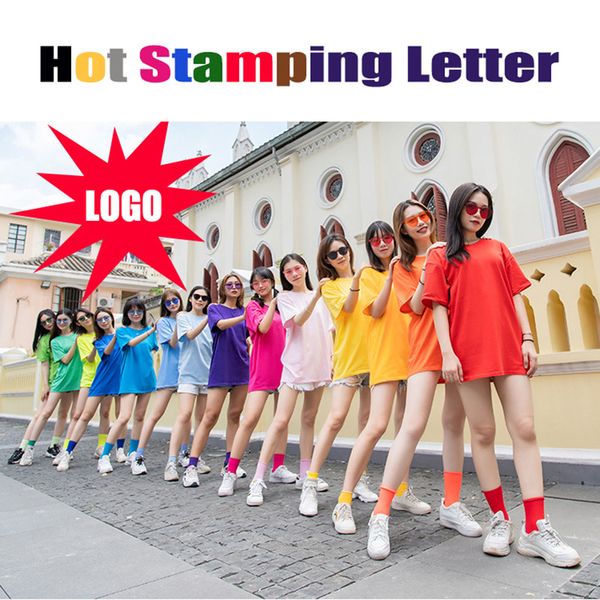 

oc0015# personalized customized t-shirt stamping letter abbreviation logo student class uniform team clothing color, Black