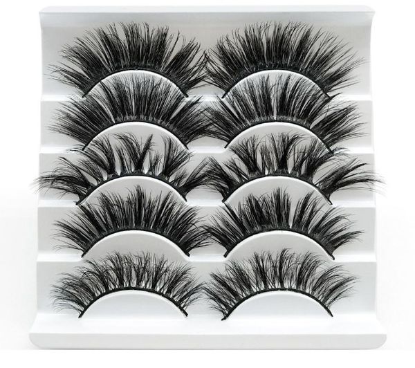 

5pairs 25mm false eyelash extension 3d mink lash thick long eyelashes9109904