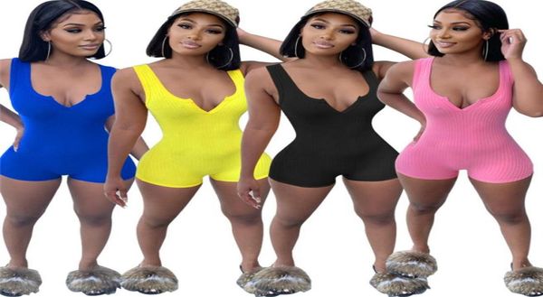 

women bodysuit jumpsuits rompers girls piece shorts pants summer sleeveless v neck clothes skinny onesies night club party outfits3543856, White